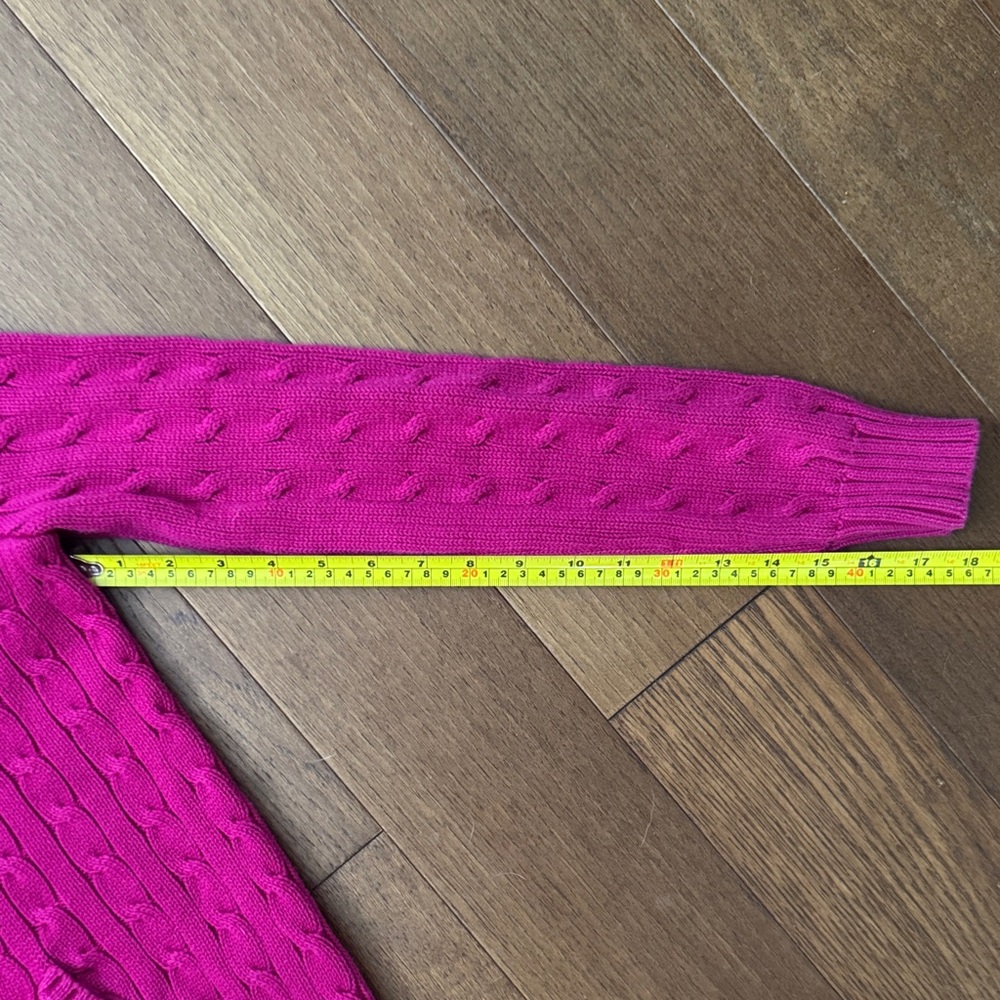Ralph Lauren Fuchsia Cable-Knit Zip Hoodie - Picture 4 of 9